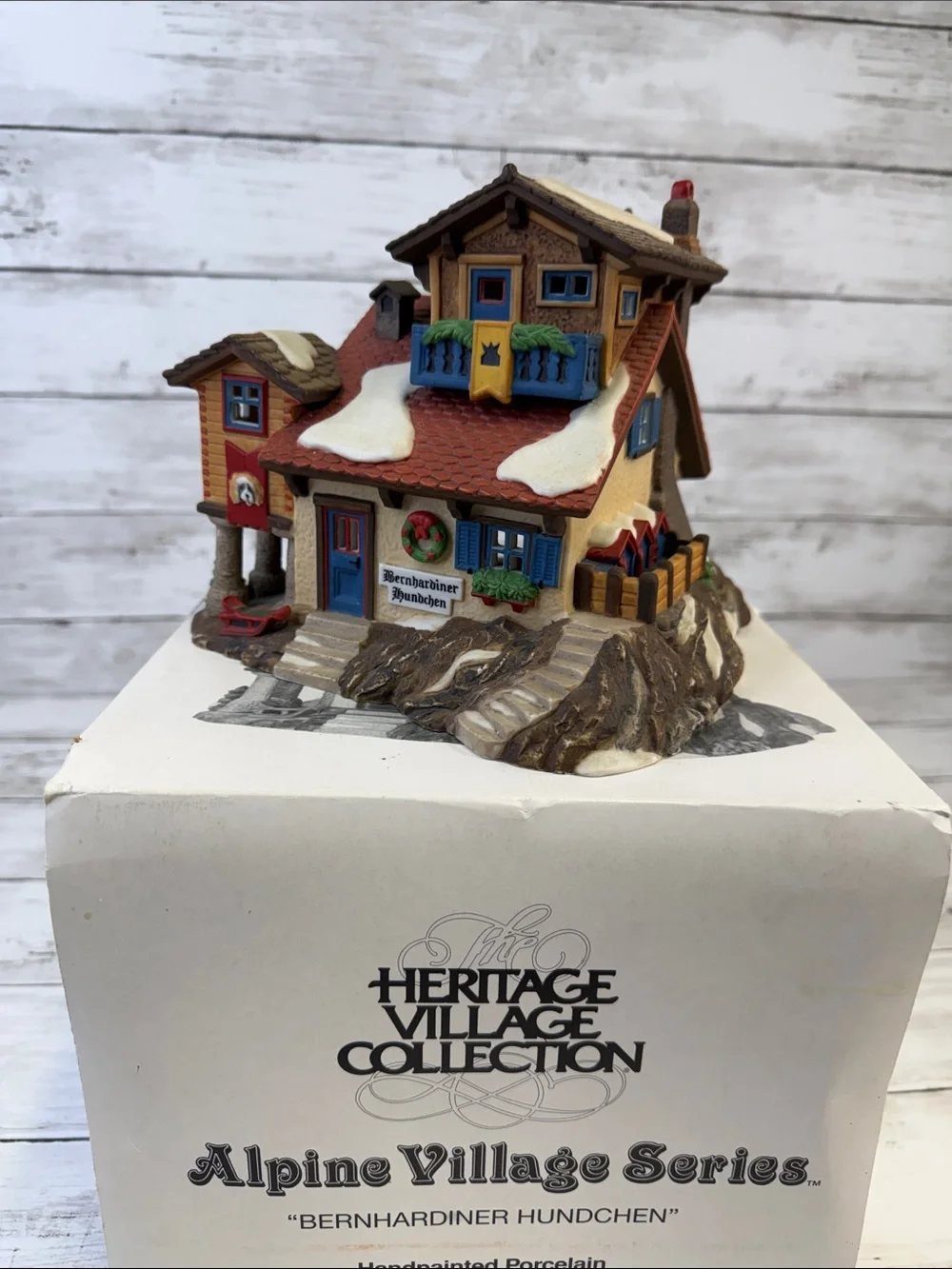 Department 56 BERNHARDINER HÜNDCHEN Alpine village series Christmas 1997